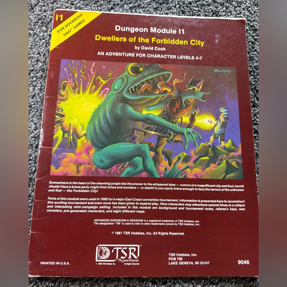 Dungeons & Dragons Module I1 Dwellers of the Forbidden City 9046 TSR 1981